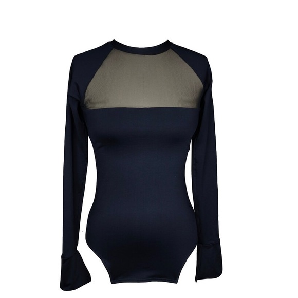 XLONG SLEEVE TOP IN BLACK//SHEER - Picture 1 of 6